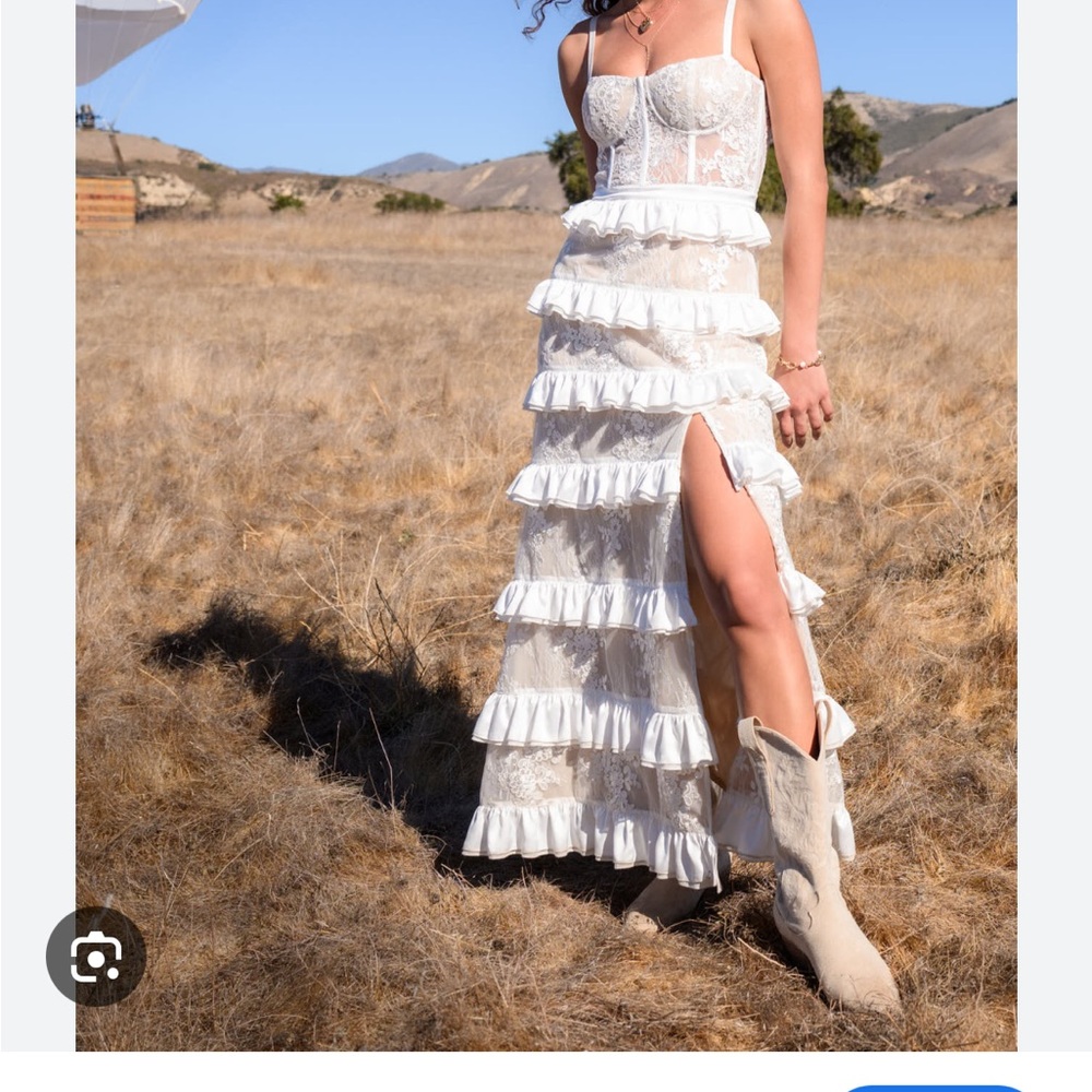 Altar'd State White Lace Maxi Dress